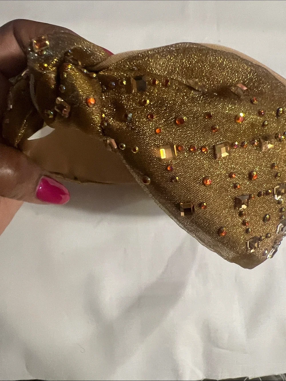 Gold Jeweled Bow Headband